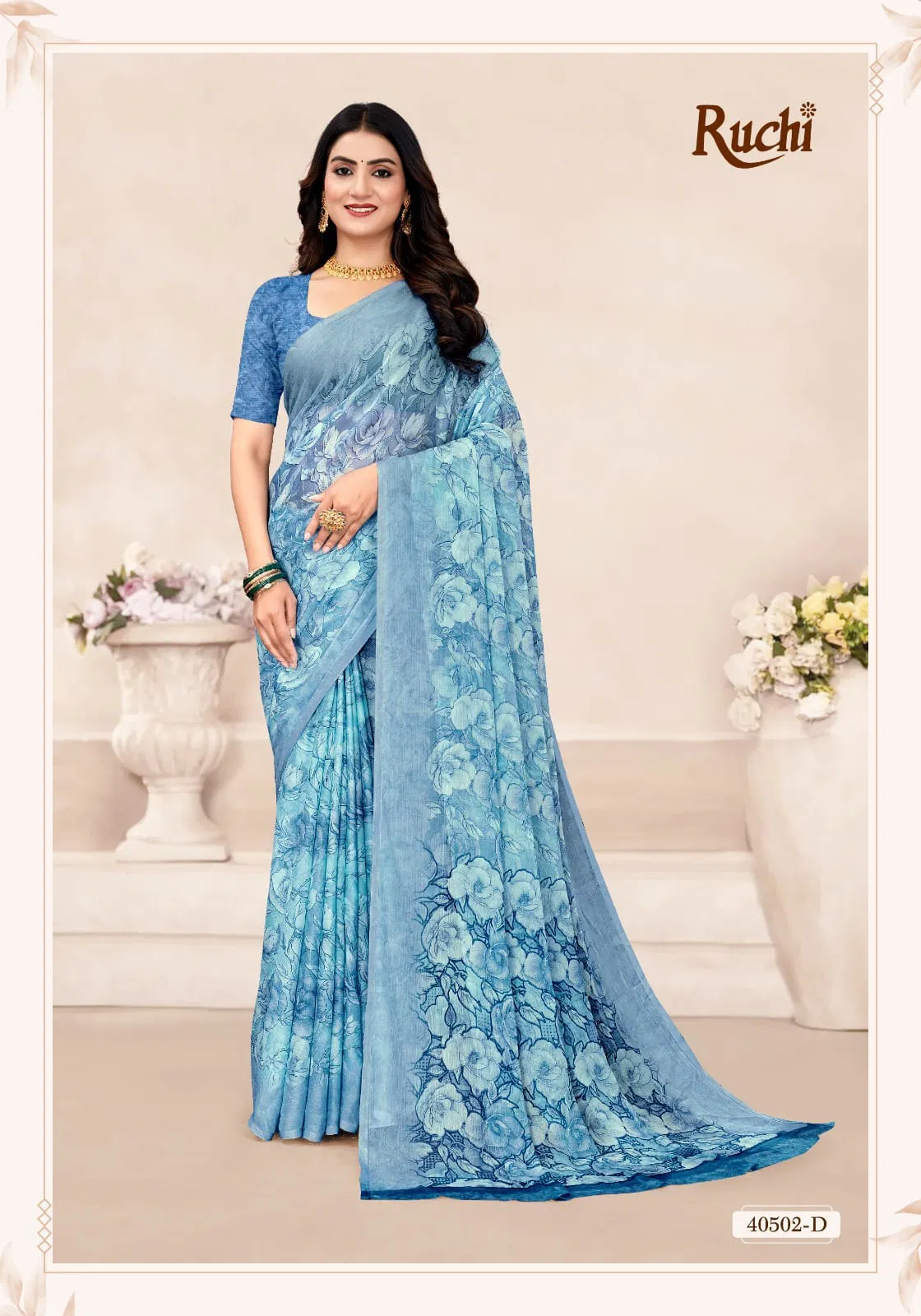 Star Chiffon 196 By Ruchi Printed Chiffon Daily Wear Saree Exporters In India